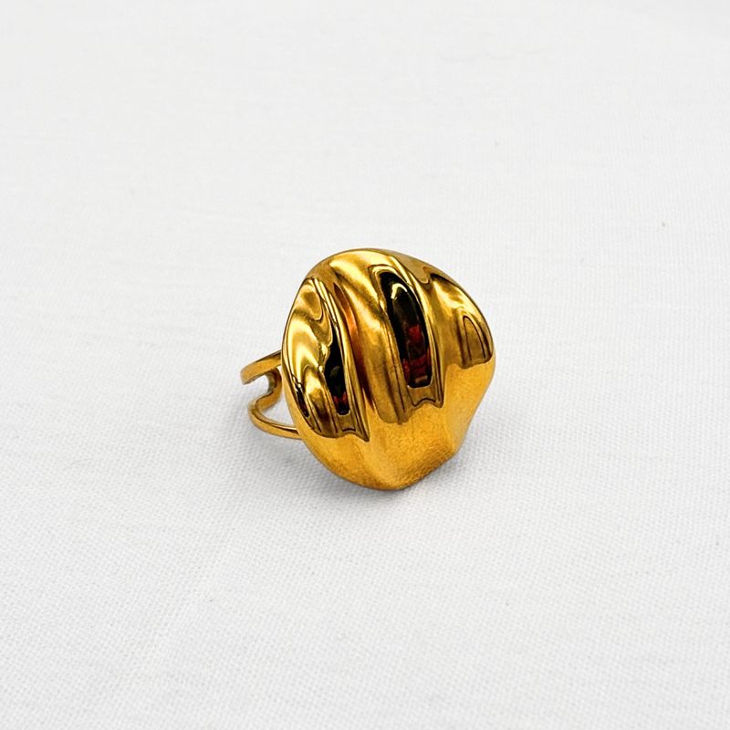 ANILLO AJUSTABLE DE DOMO ORGÁNICO ONDULADO EN ACERO AN3900G50
