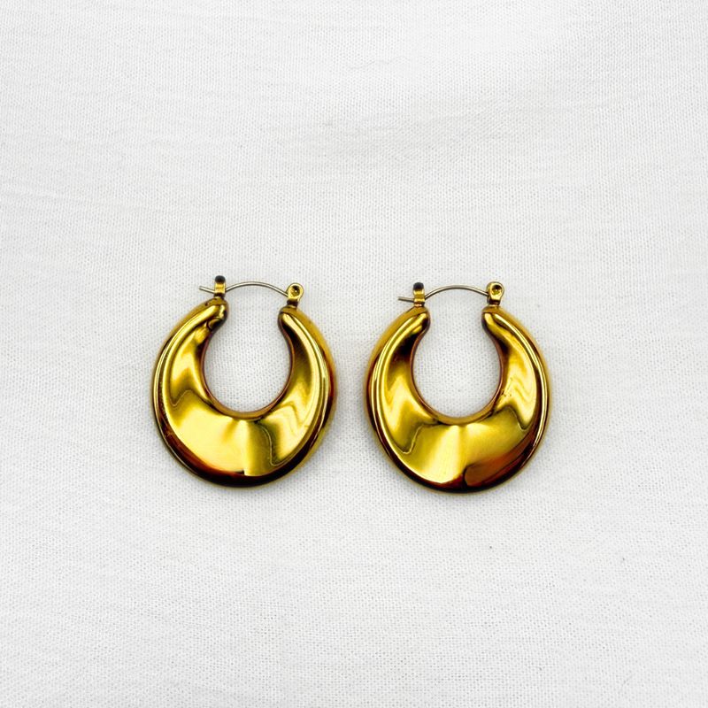 ARGOLLAS DE GOTA "CHUNKY" CON ACABADO PULIDO EN ACERO AG1904G32