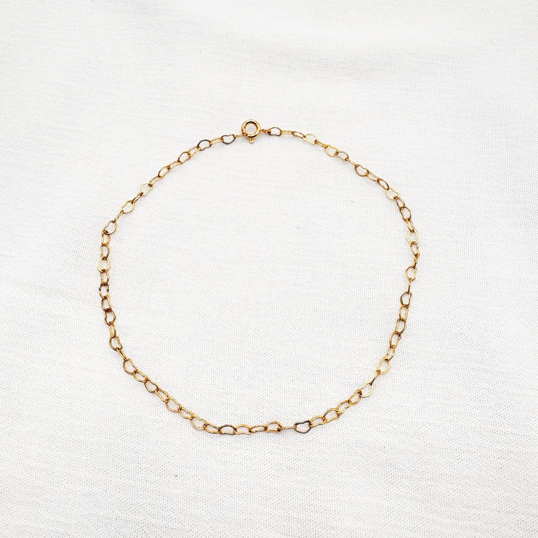 TOBILLERA DE ESLABONES DE CORAZÓN CONTINUOS EN ACERO  TO0129G42