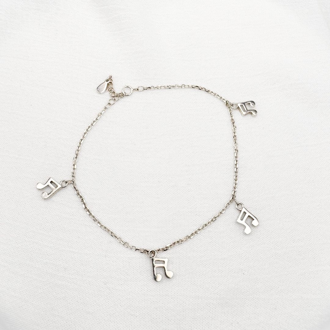 TOBILLERA DE NOTAS MUSICALES EN PLATA 925 TO0123L21