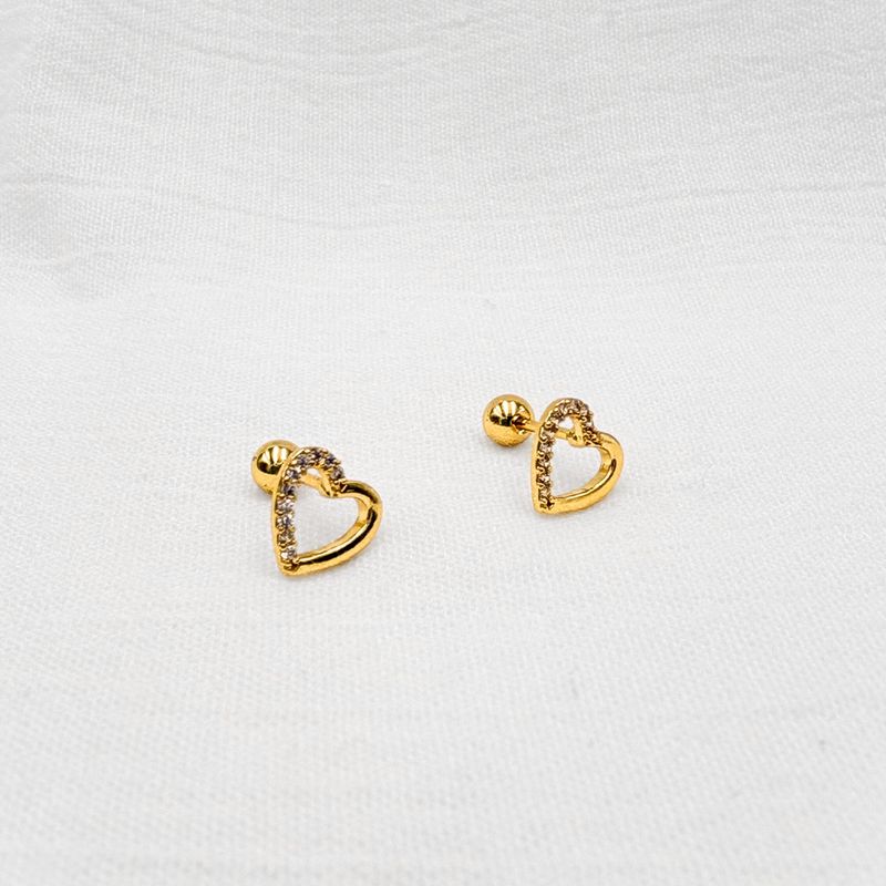 Aretes de Corazón con Circones AB0566G58