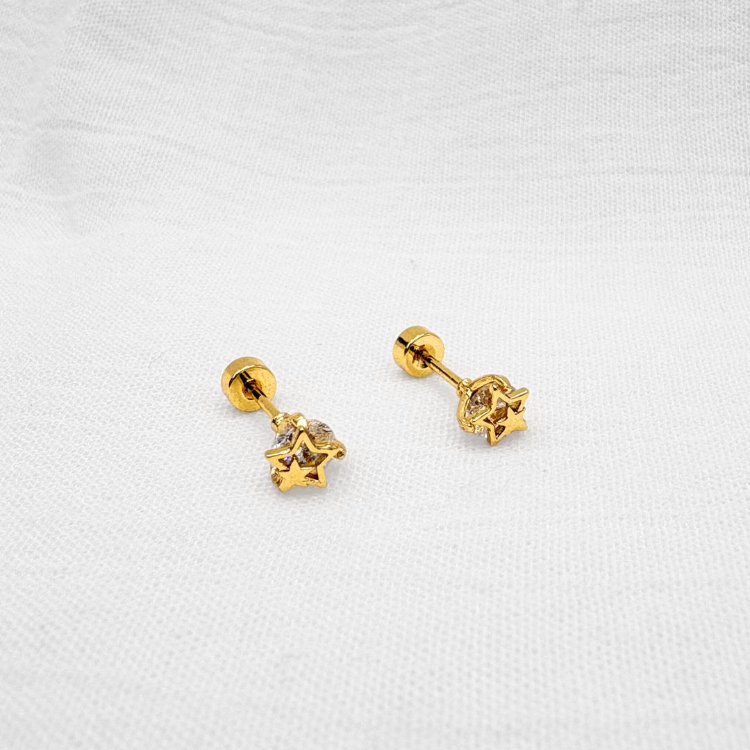 Aretes de Estrella con Circón Engastado AB0572G61