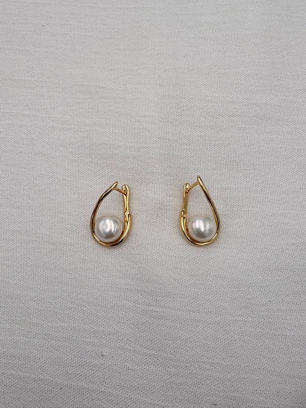 ARGOLLAS TORCIDAS CON PERLA AG1925G42