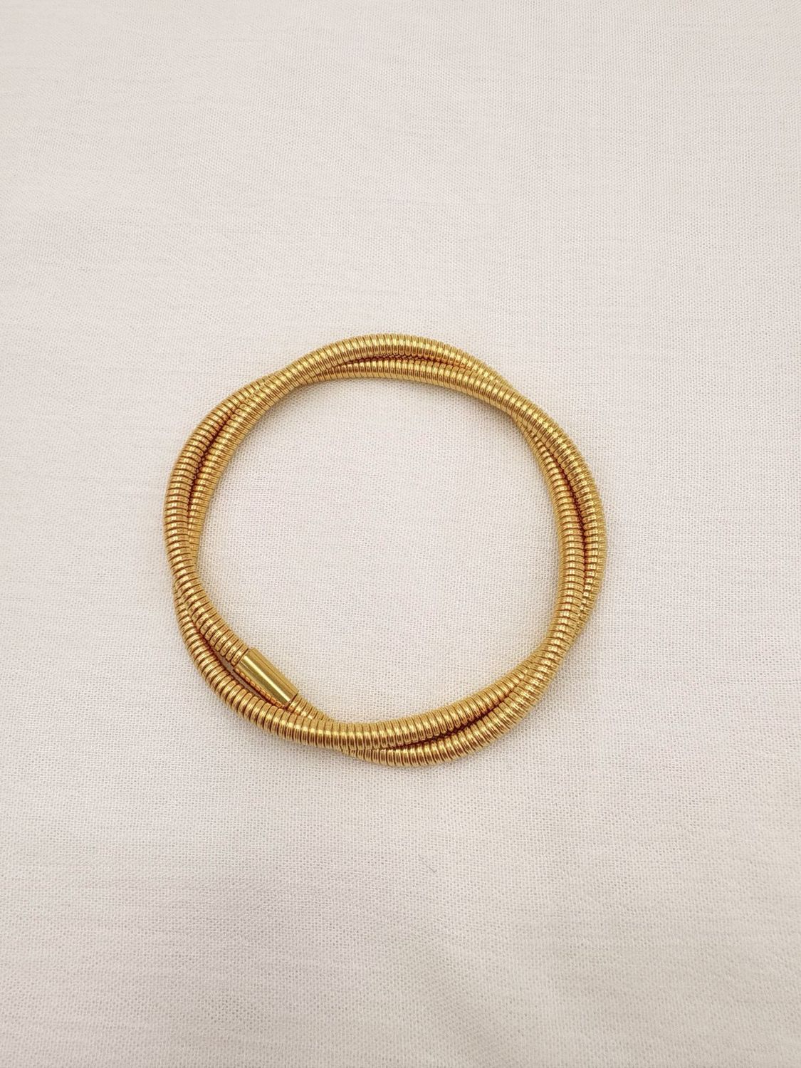 Pulsera de Malla Tubular en Acero con Baño de Oro PU2060G68