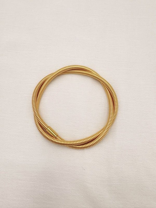 Pulsera de Malla Tubular en Acero con Baño de Oro PU2060G68