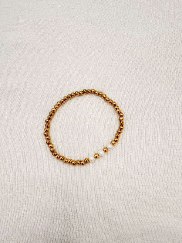 Pulsera  elástica de bolitas con perlas cultivadas PU2068G70