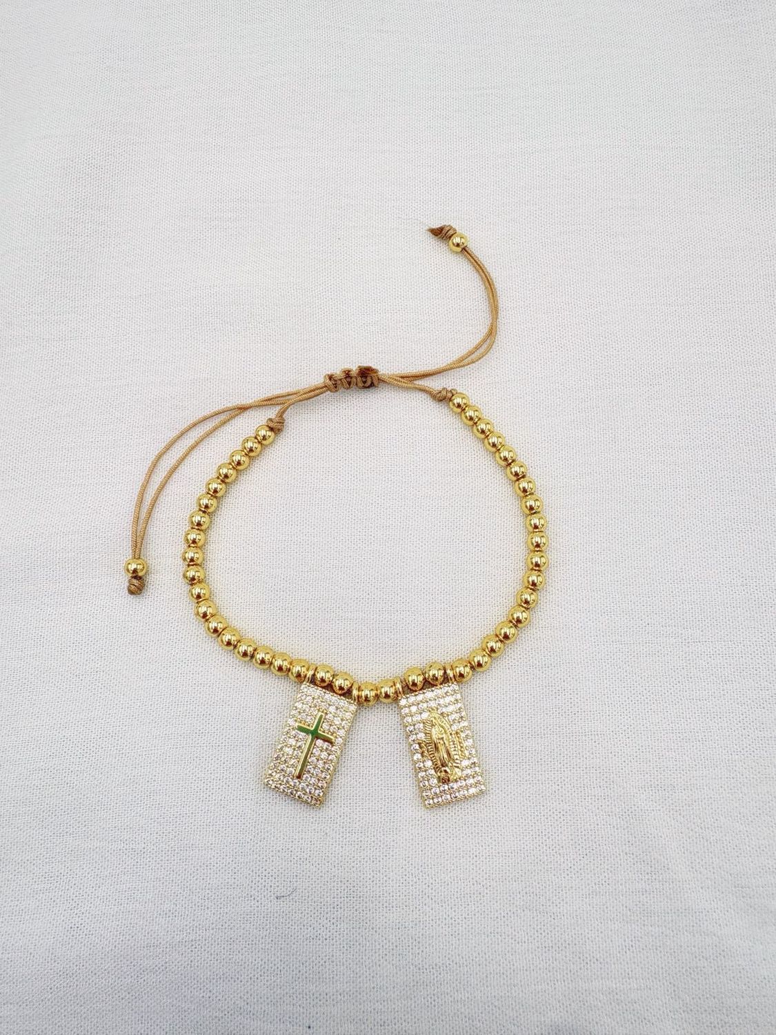 Pulsera de bolitas con dijes de fe PU2067G42 Pulsera de bolitas con dijes de fe PU2067G42