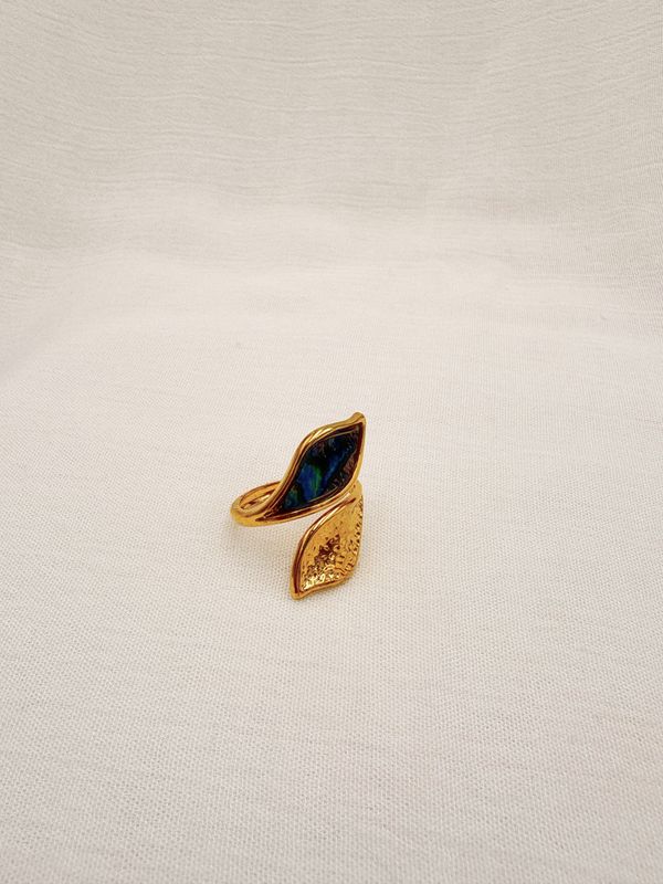 ANILLO AJUSTABLE DE DOBLE HOJA CON ABALÓN AJUSTABLE AN3913G62