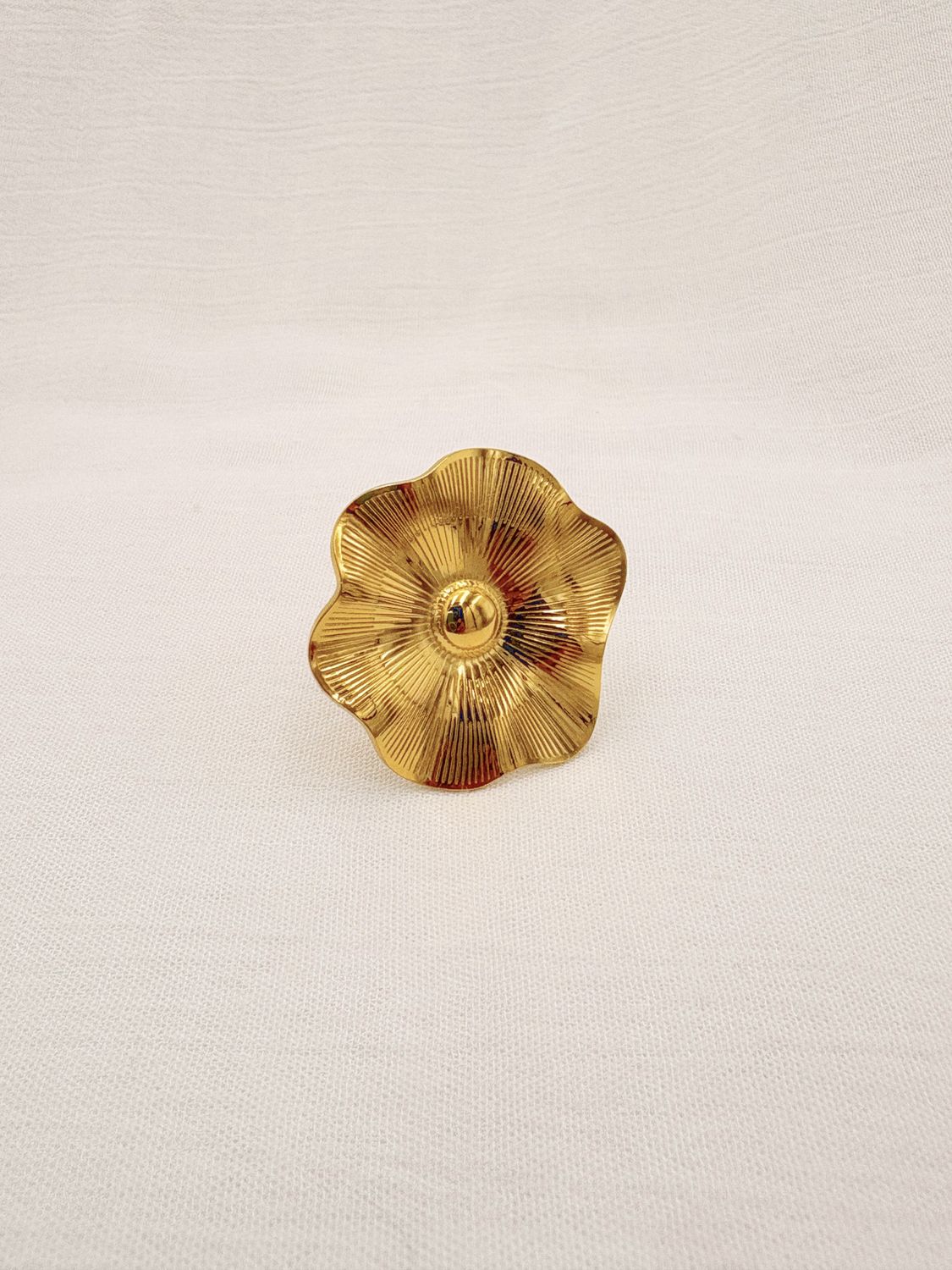 ANILLO FORMA DE FLOR ACERO AJUSTABLE AN3911G51