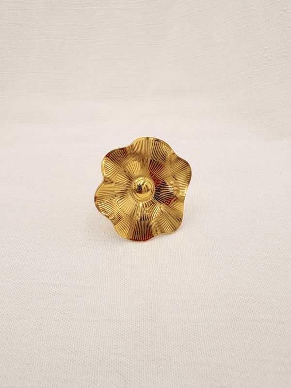 ANILLO FORMA DE FLOR ACERO AJUSTABLE AN3911G51
