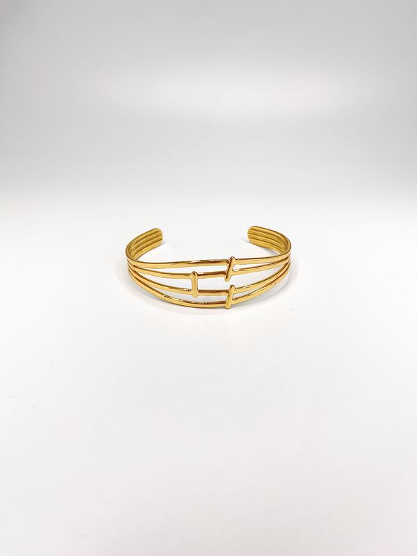 BRAZALETE DE ACERO " LÍNEAS INTERCONECTADAS PU2089G90