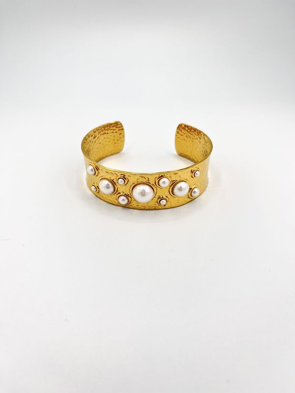 BRAZALETE DE ACERO CON PERLAS PU2091G46