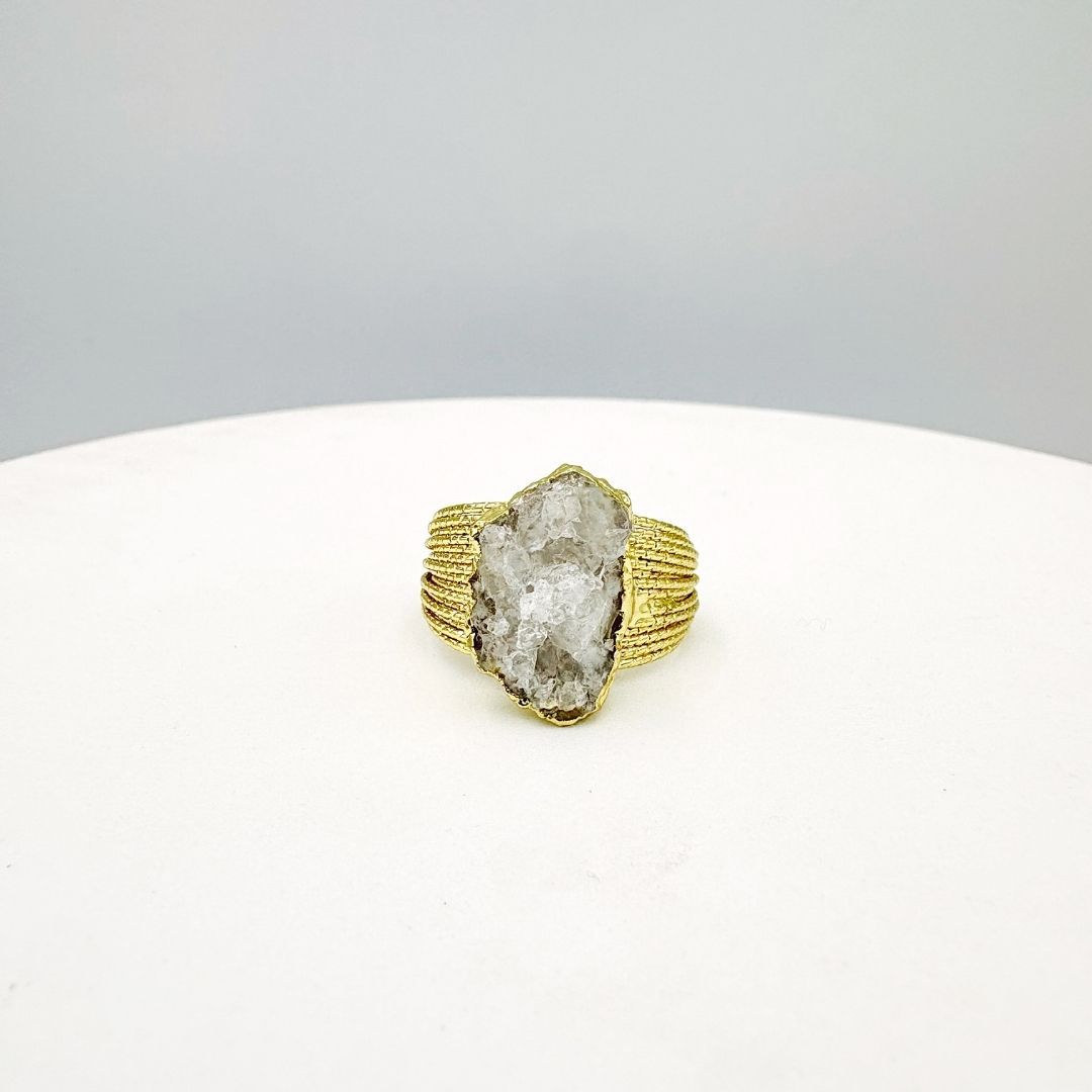 ANILLO DE DRUSA DE CUARZO CON VARIAS LINEAS ACERO AJUSTABLE AN3942G27 ANILLO DE DRUSA DE CUARZO CON VARIAS LINEAS ACERO AJUSTABLE AN3942G27