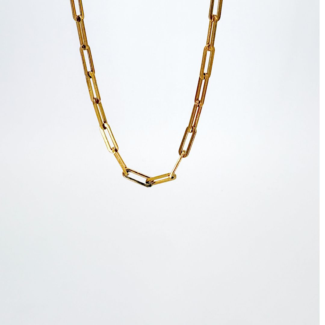 COLLAR DE CADENA DE ESLABONES OVALADOS ESTILIZADOS EN ACERO CO1932G40 COLLAR DE CADENA DE ESLABONES OVALADOS ESTILIZADOS EN ACERO CO1932G40