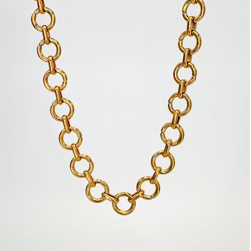 COLLAR DE CADENAS DE ESLABONES CIRCULARES GRANDES EN ACERO CO1939G52 COLLAR DE CADENAS DE ESLABONES CIRCULARES GRANDES EN ACERO CO1939G52