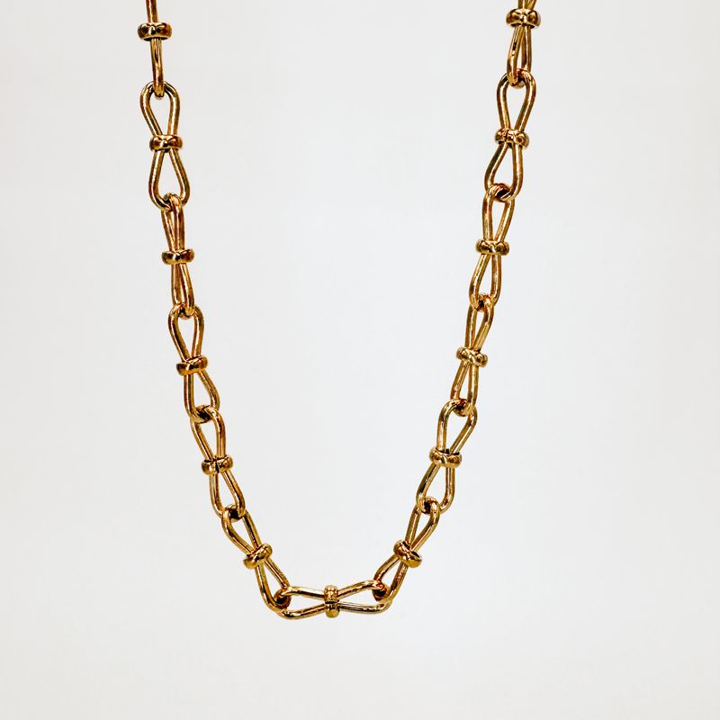 COLLAR DE CADENA DE ESLABONES ANUDADOS ESTILO INFINITO EN ACERO CO1930G40 COLLAR DE CADENA DE ESLABONES ANUDADOS ESTILO INFINITO EN ACERO CO1930G40