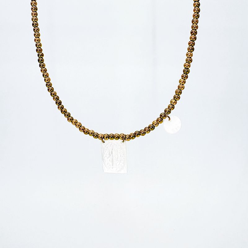 COLLAR SAN BENITO GRABADO EN MADRE PERLA CO1944G38 COLLAR SAN BENITO GRABADO EN MADRE PERLA CO1944G38