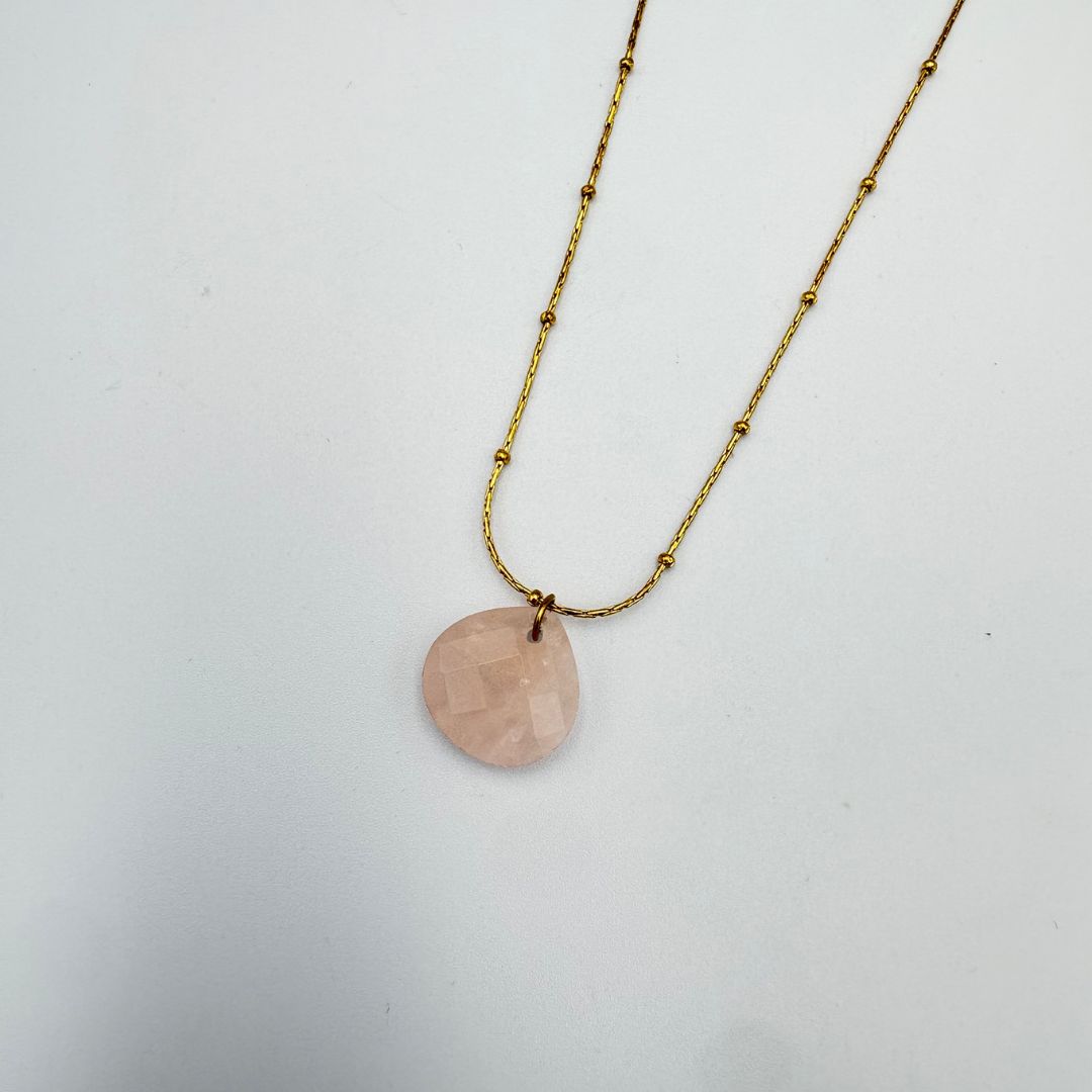 COLLAR DE CUARZO ROSA FACETADO CO1961G73 COLLAR DE CUARZO ROSA FACETADO CO1961G73