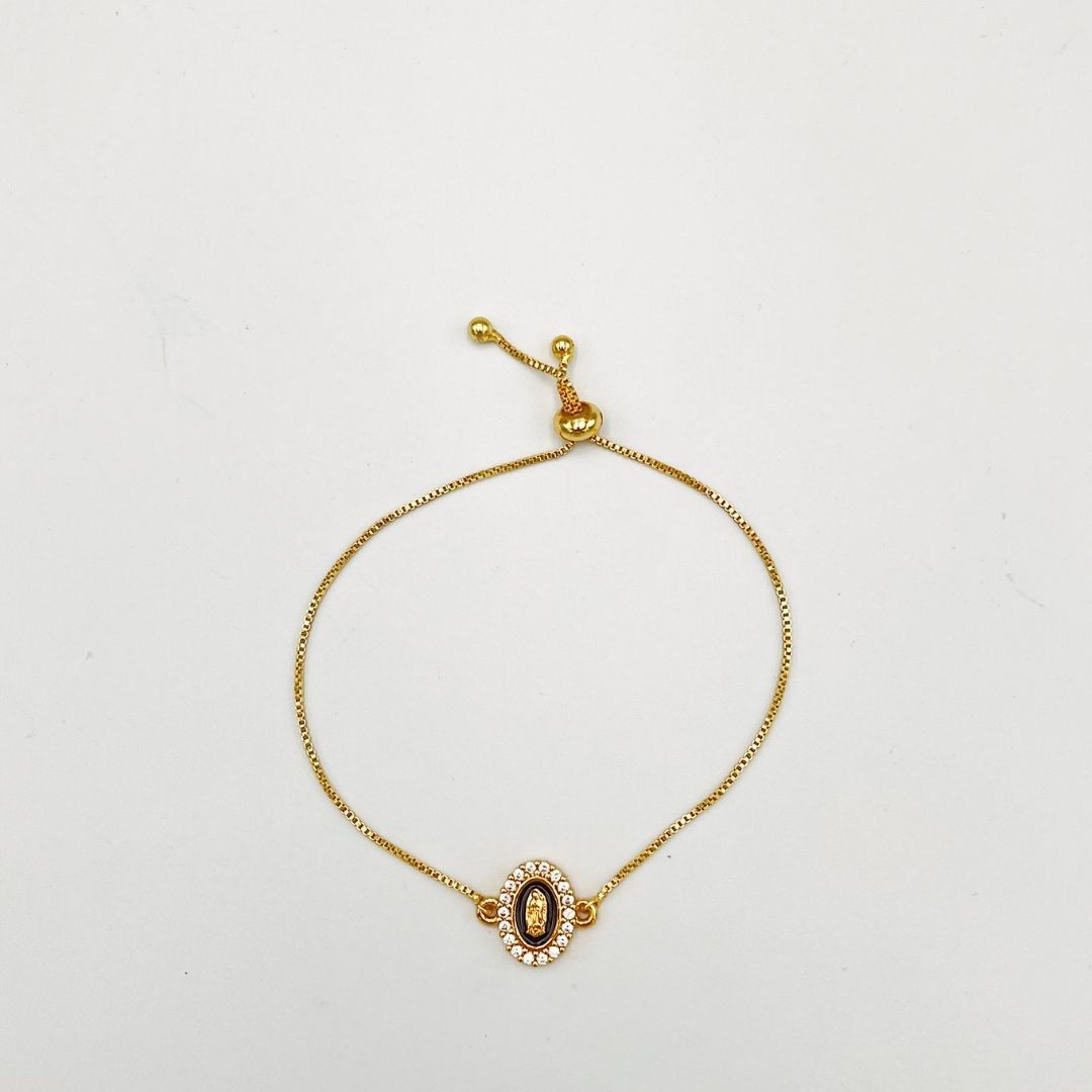 PULSERA DE NUESTRA SEÑORA DE GUADALUPE BAÑO DE ORO PU2099G57