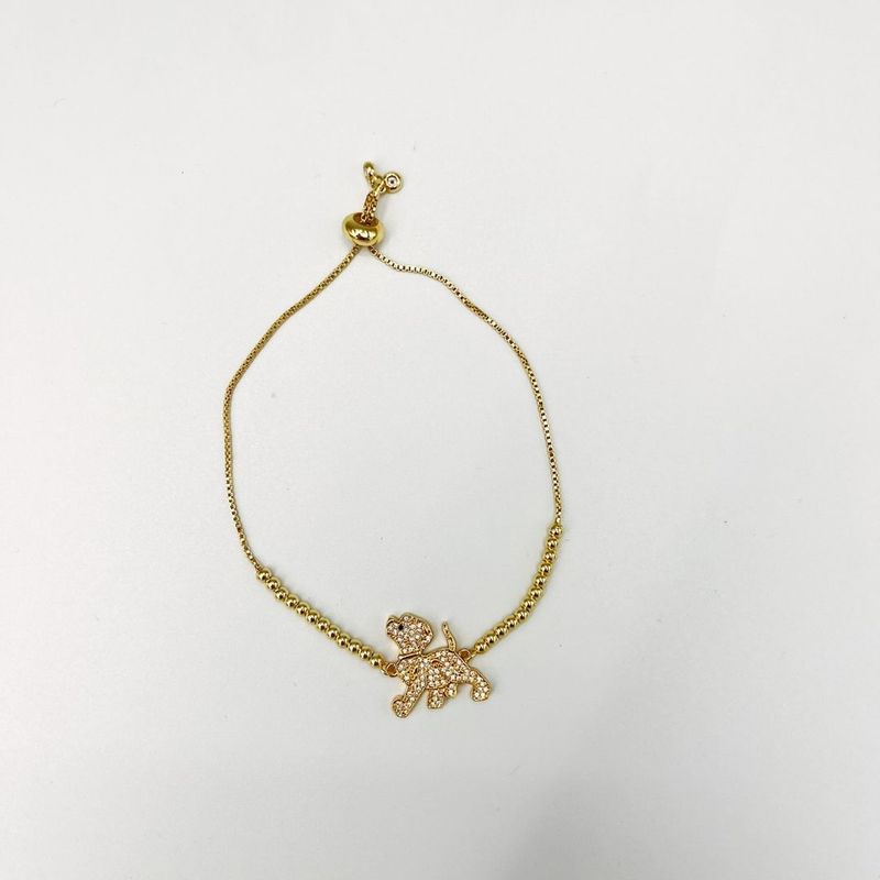 PULSERA DE PERRITO CON CRISTALES BAÑO DE ORO PU2105G38 PULSERA DE PERRITO CON CRISTALES BAÑO DE ORO PU2105G38