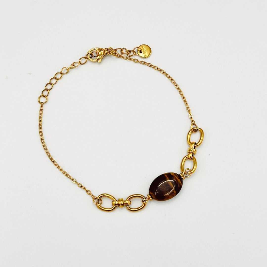 PULSERA DE ACERO CON DIJE DE OJO DE TIGRE PU2109G53 PULSERA DE ACERO CON DIJE DE OJO DE TIGRE PU2109G53
