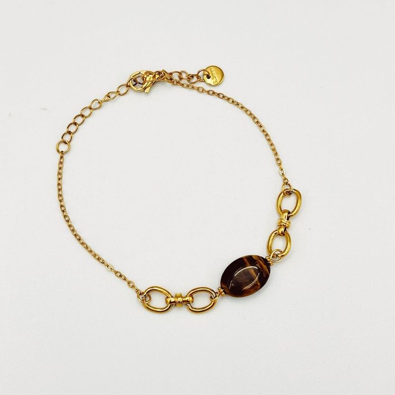 PULSERA DE ACERO CON DIJE DE OJO DE TIGRE PU2109G53 PULSERA DE ACERO CON DIJE DE OJO DE TIGRE PU2109G53