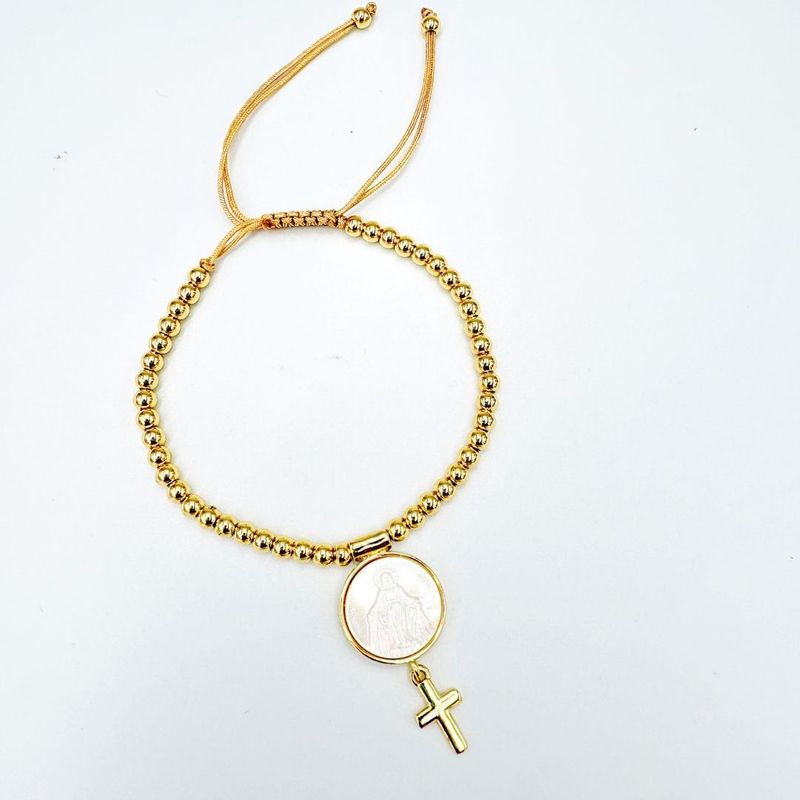 PULSERA DE MEDALLA MILAGROSA CON BAÑO DE ORO PU2113G46 PULSERA DE MEDALLA MILAGROSA CON BAÑO DE ORO PU2113G46
