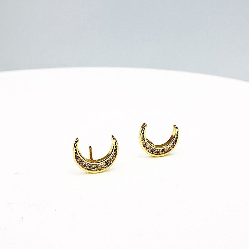 ARETES DE LUNA MENGUANTE CON CIRCONES AR3232G101 ARETES DE LUNA MENGUANTE CON CIRCONES AR3232G101