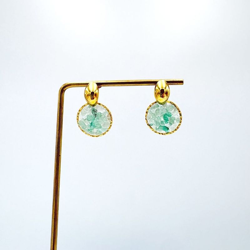 ARETES DE ACERO CON VENTURINA AR3208G37 ARETES DE ACERO CON VENTURINA AR3208G37