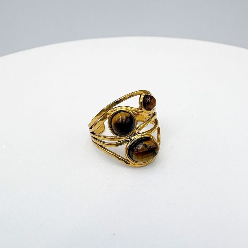ANILLO EN ACERO CON OJO DE TIGRE EN ACERO AJUSTABLE AN3980G94 ANILLO EN ACERO CON OJO DE TIGRE EN ACERO AJUSTABLE AN3980G94