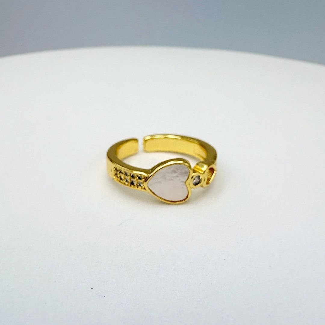 ANILLO DE CORAZÓN MADRE PERLA BAÑO DE ORO AJUSTABLE AN3971G30 ANILLO DE CORAZÓN MADRE PERLA BAÑO DE ORO AJUSTABLE AN3971G30