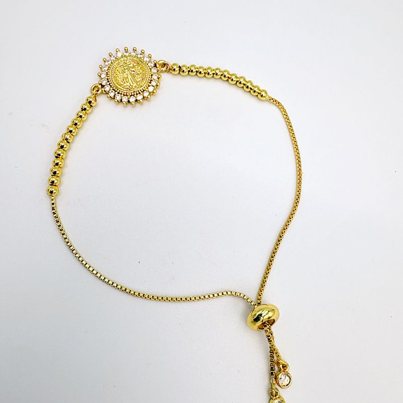 PULSERA DE SAN BENITO CON CRISTALES EN BAÑO DE ORO PU2133G71 PULSERA DE SAN BENITO CON CRISTALES EN BAÑO DE ORO PU2133G71