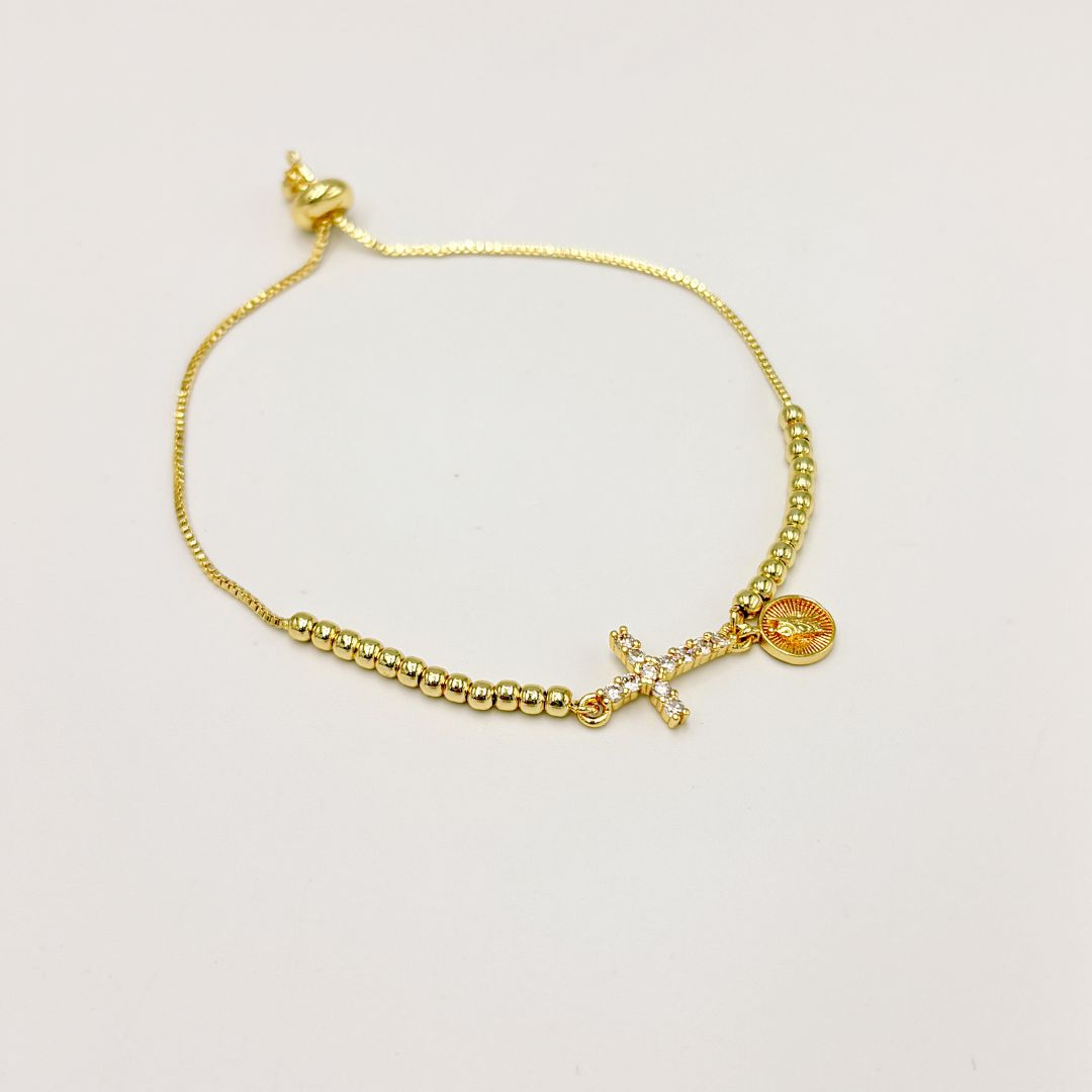 PULSERA DE CRUZ CON S. jUDAS TADEO BAÑO DE ORO PU2121G59 PULSERA DE CRUZ CON S. jUDAS TADEO BAÑO DE ORO PU2121G59