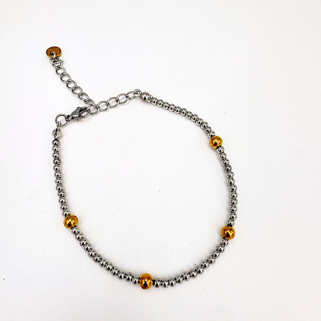 PULSERA DE ESFERAS BITONO EN ACERO PU2128G197 PULSERA DE ESFERAS BITONO EN ACERO PU2128G197