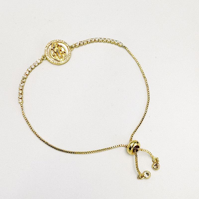 PULSERA DE SAN BENITO CON CRISTALES BAÑO DE ORO PU2118G58 PULSERA DE SAN BENITO CON CRISTALES BAÑO DE ORO PU2118G58
