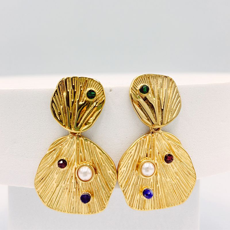 ARETES EN ACERO CON CRISTALES DE COLORES AR3246G31 ARETES EN ACERO CON CRISTALES DE COLORES AR3246G31