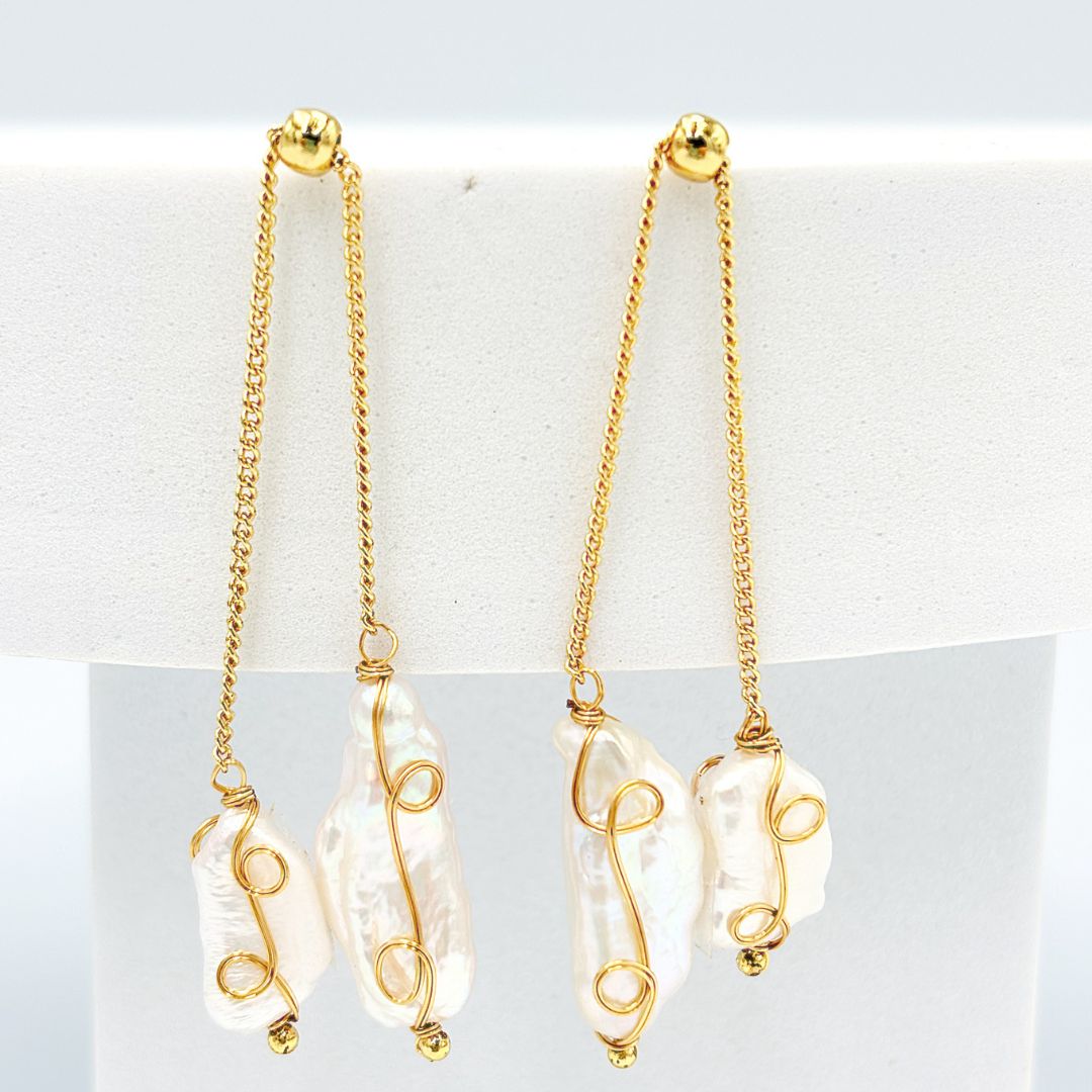 ARETES DE ACERO CON PERLA CULTIVADA AR3250G41