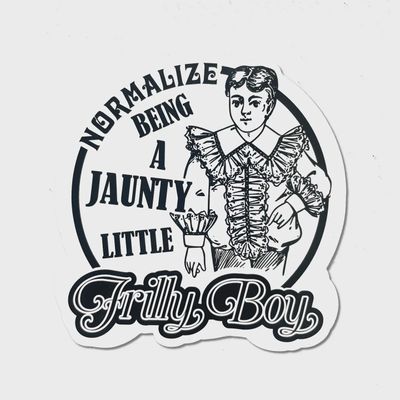 Frilly Boy Round Sticker