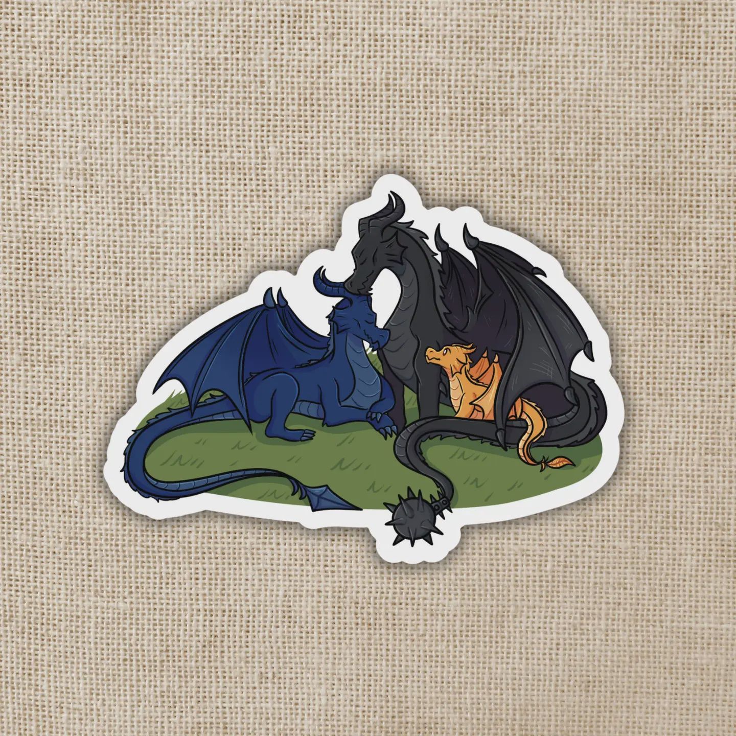 Tairn, Sgaeyl, and Andarna Sticker Fourth Wing Dragons