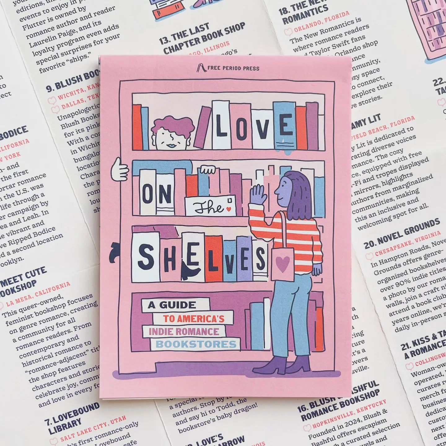 Love on the Shelves Guide to Indie Romance Bookstores Map
