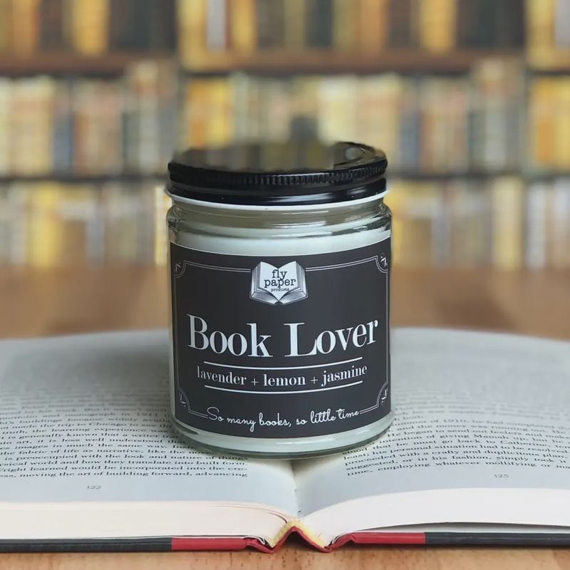 Literary Glass Candle