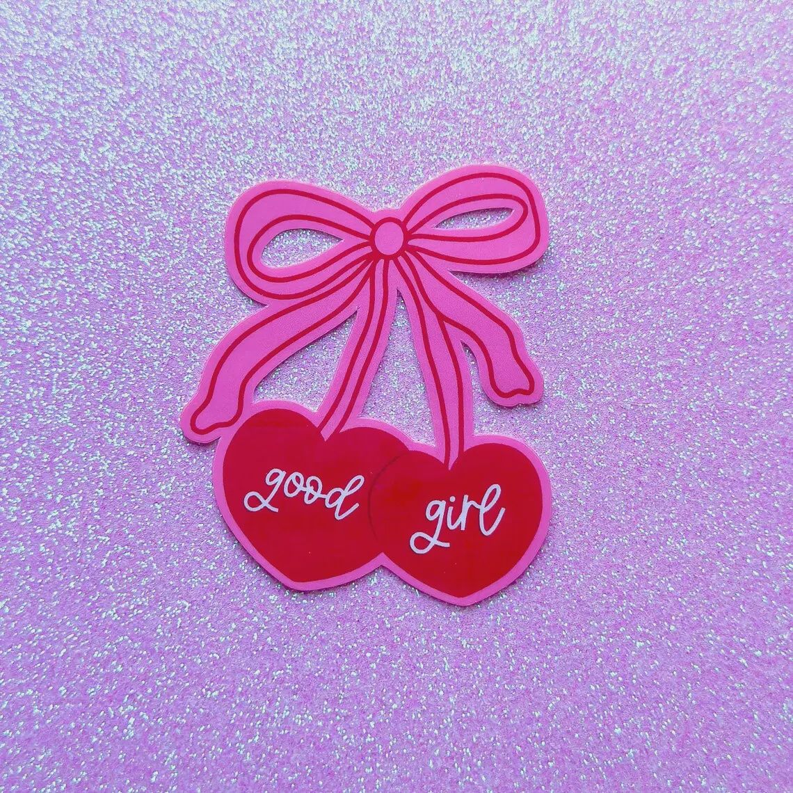 Good Girl Cherry Bow Kindle Book Sticker