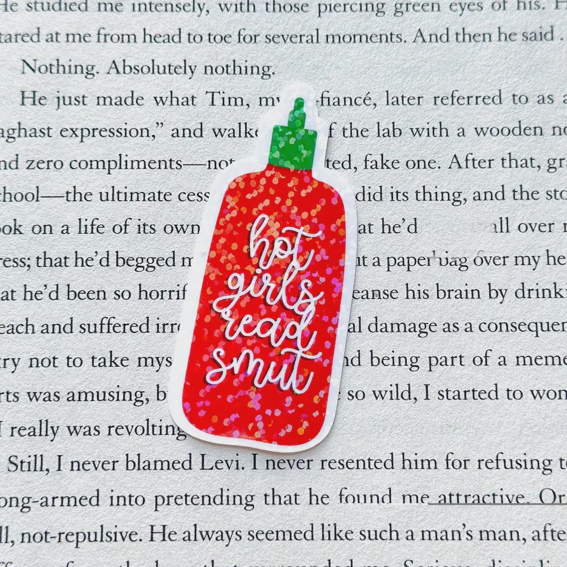 Hot Girls Read Smut &quot;Hot Sauce&quot; Kindle Book Sticker