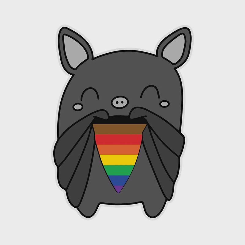 Bat LGBTQIA Flag Sticker