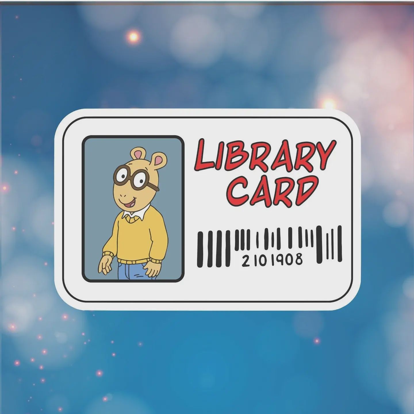 Arthur Library Card Sticker