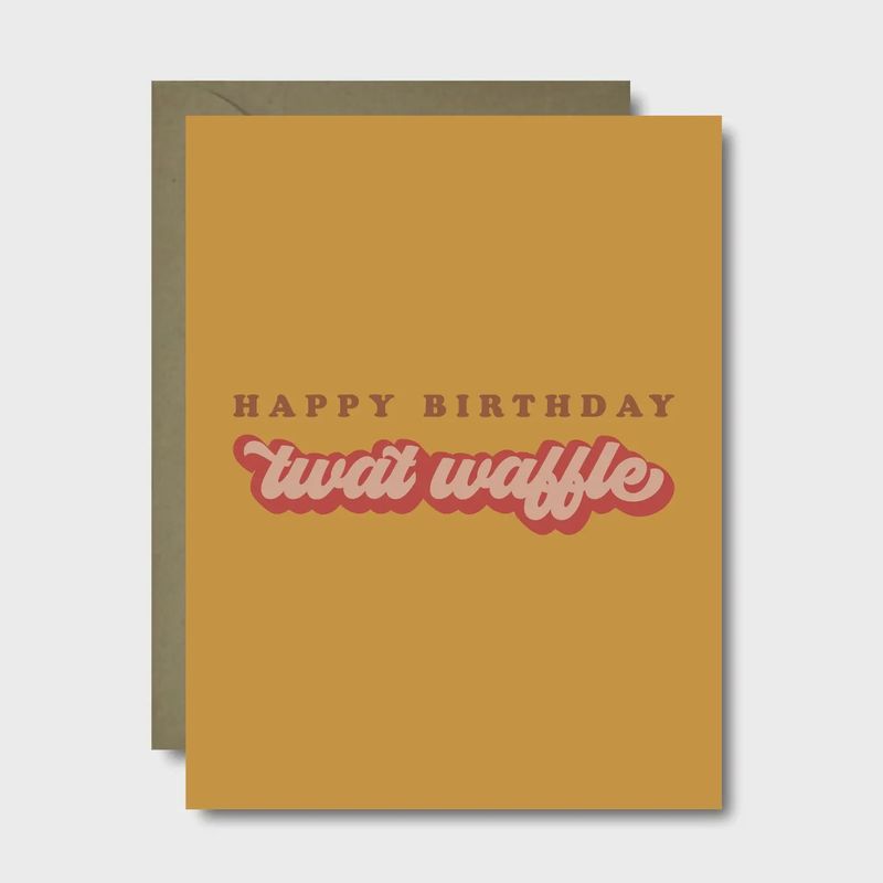 Retro Twat Waffle Birthday Card