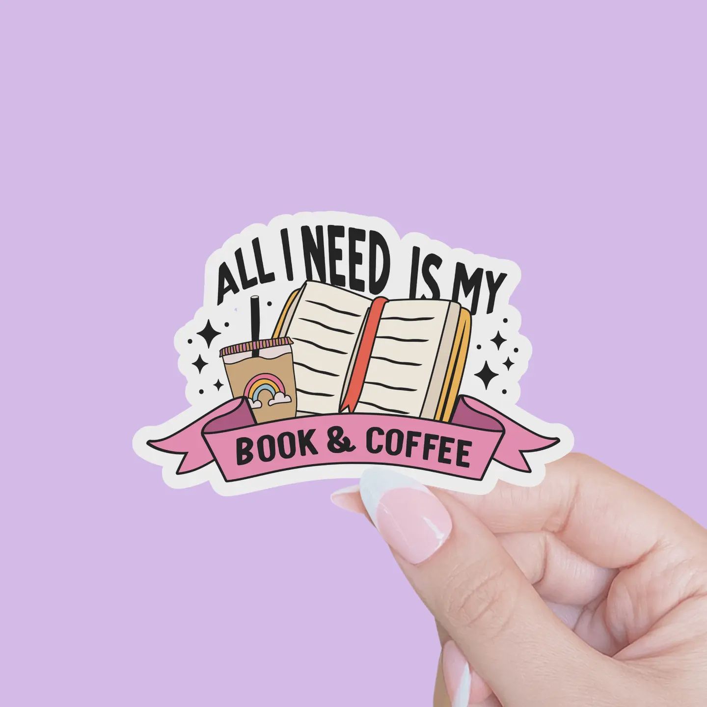 Book and Coffee Sticker