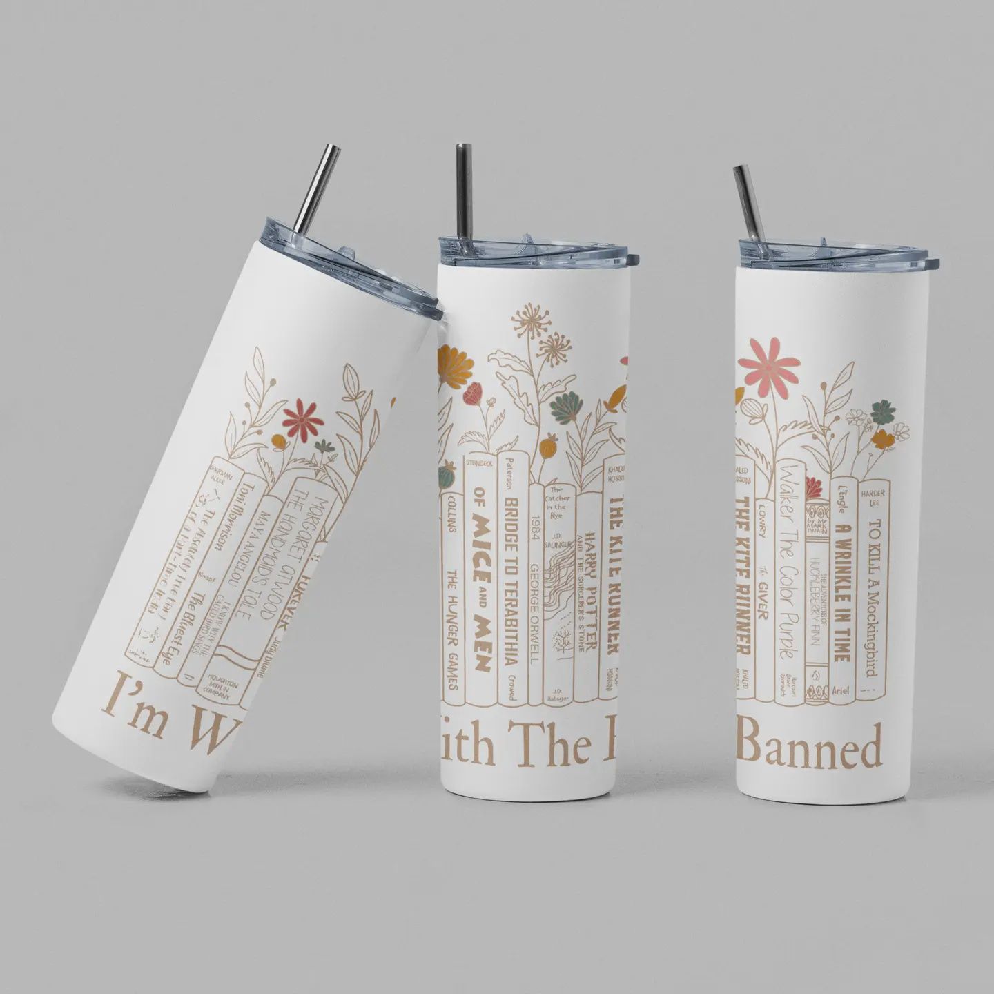 I&#39;m with the Banned Brown Hue Bookish Tumbler