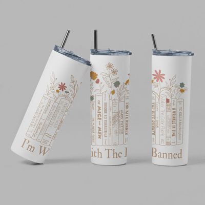 I&#39;m with the Banned Brown Hue Bookish Tumbler
