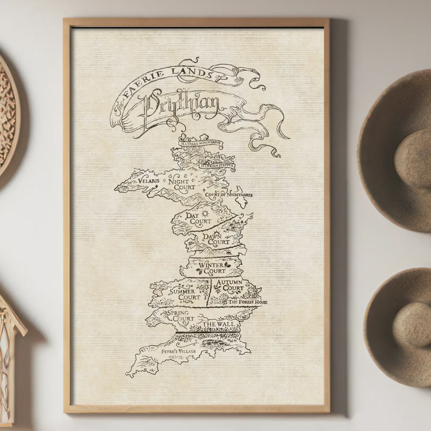 Acotar - Prythian Map Giclee Print - Bookish Wall Art